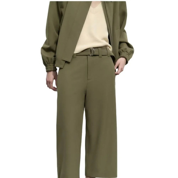 ZARA | Khaki | CULOTTES WITH BELT - Picture 7 of 11